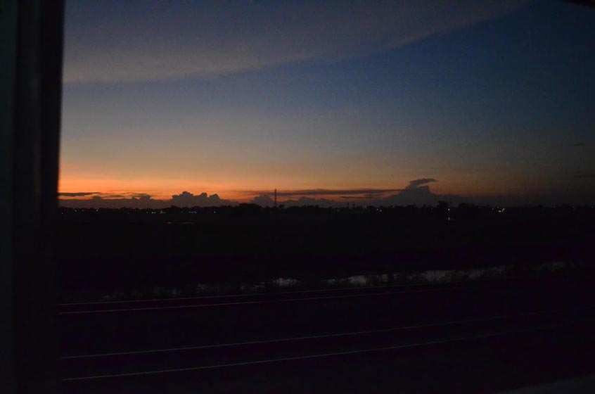sunset from the train